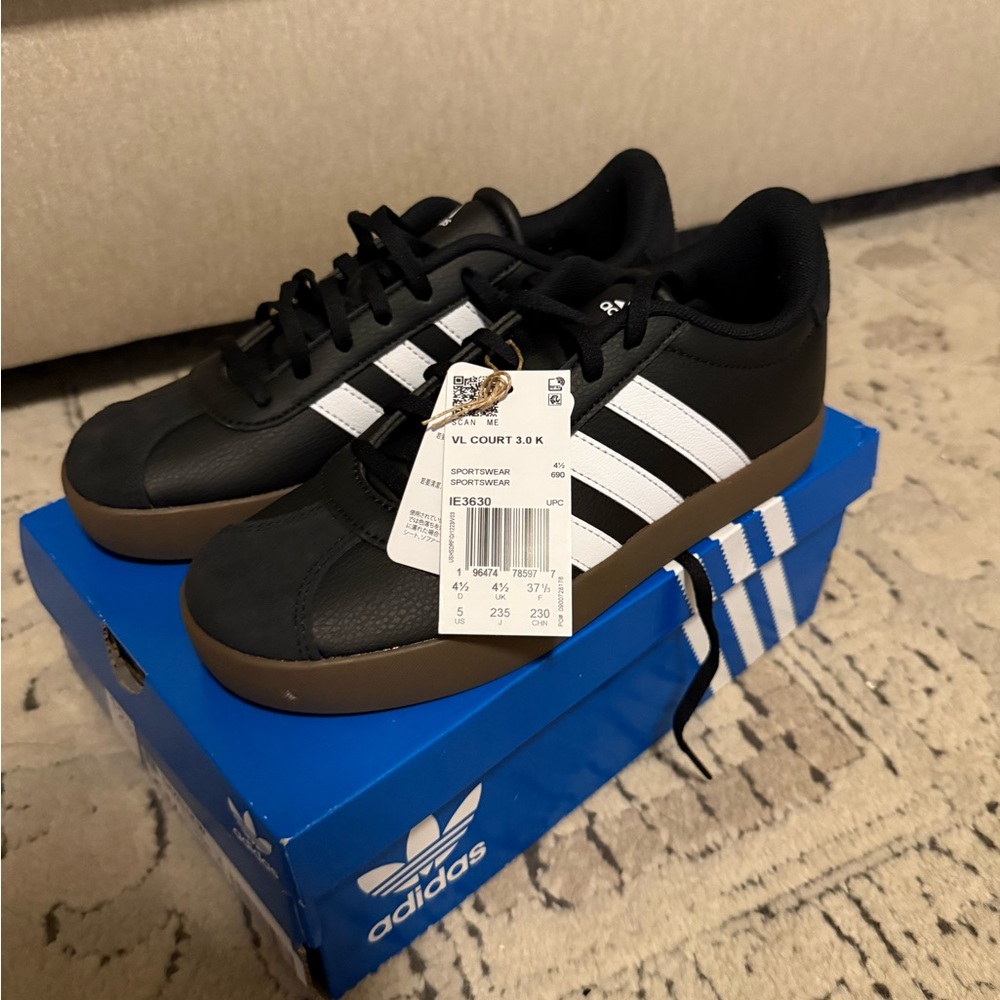 Adidas Black and White VL Court Sneakers